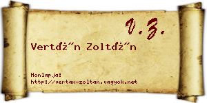 Vertán Zoltán névjegykártya
