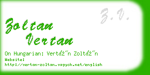 zoltan vertan business card